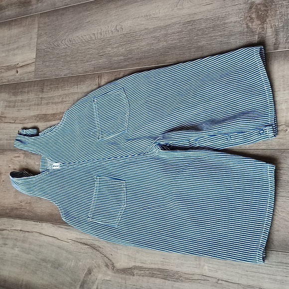 Key Bib Overalls Blue White Stripe Denim Railroad Conductor Farmer 18M - Picture 8 of 10